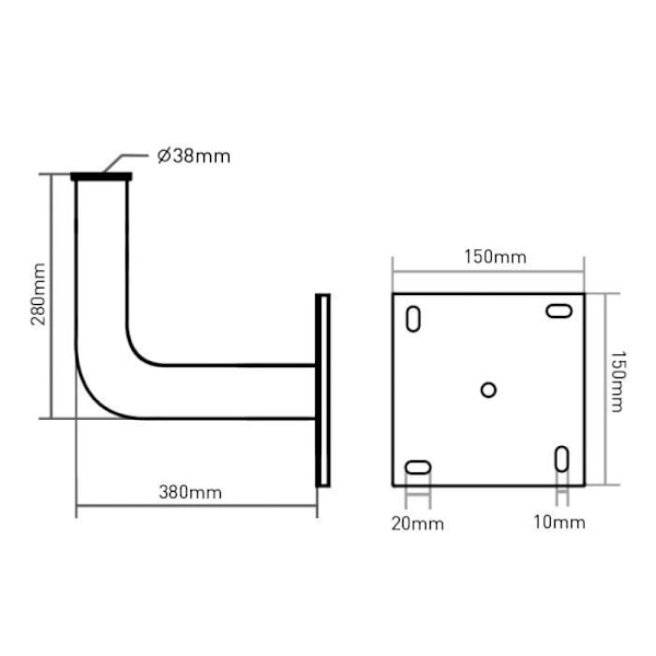 Stöd för parabolantenn 38cm galvaniserad MCTV-793 Maclean TV System