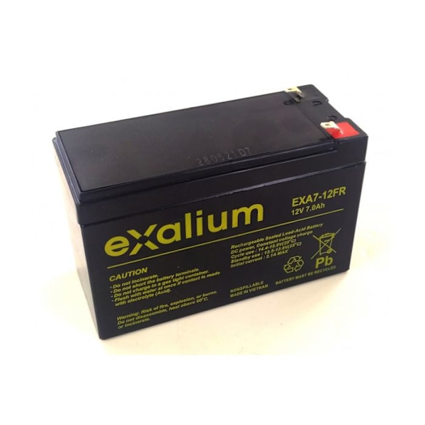 Blybatteri 12V 7Ah Exalium EXA7-12FR UL 94V-O