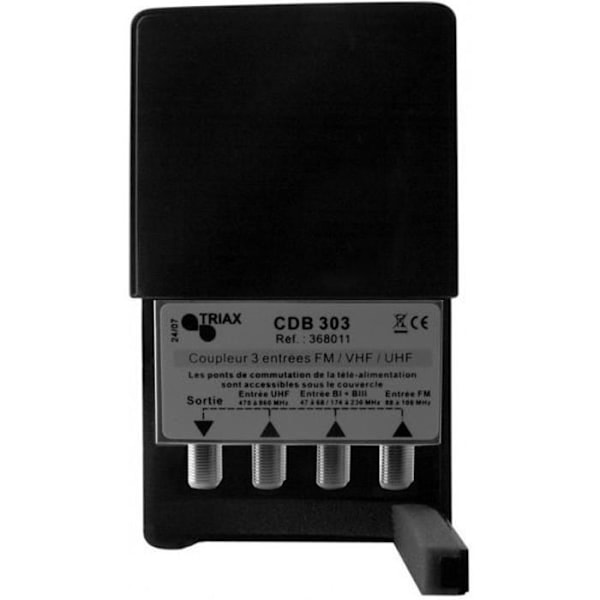 Bandkopplare - TRIAX - CDB 303 - 3 VHF/DAB/FM-ingångar - Konfigurerbar - Avtagbara DC-passager