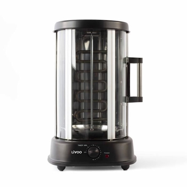 Pystyrivgrilli - LIVOO - DOM323 - 1500W - Jopa 2,5 kg - 1 keskivarta ja 10 vartta, 23 cm - Ajastin ja 360° kierto