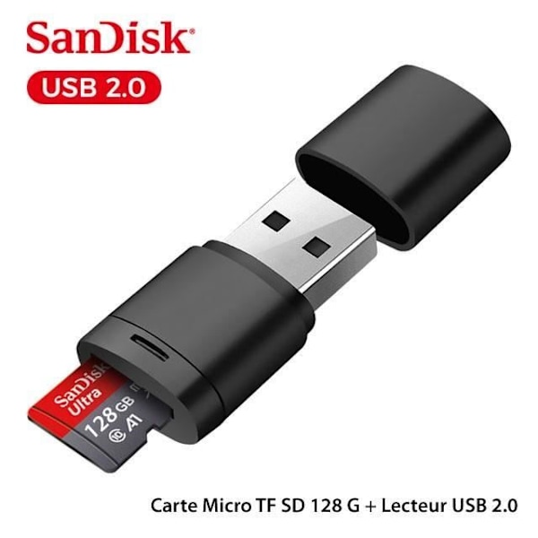 SanDisk 128 G Class 10 Micro TF SD-kortti + USB 2.0 Reader - alkuperäinen, muistikortti älypuhelimen tabletin kameravalvontaan