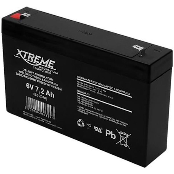 Ladattava geeliakku 6 V 7,2 Ah - XTREME - huoltovapaa