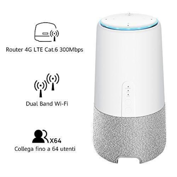 Ansluten högtalare - HUAWEI - AI Cube - Amazon Alexa integrerad - 4G LTE-router - Wi-Fi 802.11ac