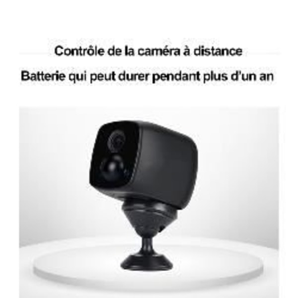 Mini intelligent 6 LED IR WIFI övervakningskamera, rörelsedetektering från 20 meter + 128GB micro SD-kort Svart