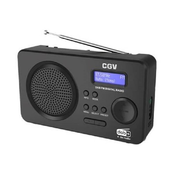CGV DR5+ BÆRBAR DIGITAL FM OG DAB+ RADIO (SORT)
