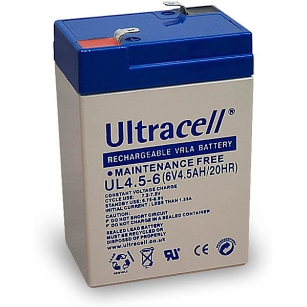 Batteri 6V 4,5ah ULTRACELL ANATEC EMERGENCY Låg urladdning 4AH[144]