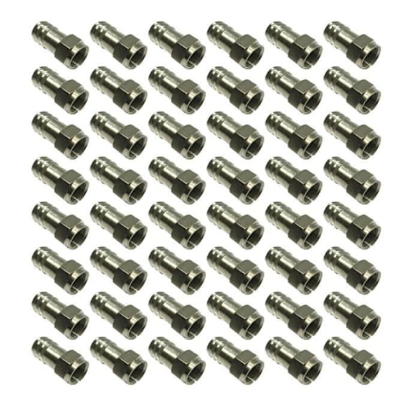 Parti med 50 stik type F i messing RG6 – han 75Ω Unispectra SC-Fm-6-C.360HEX