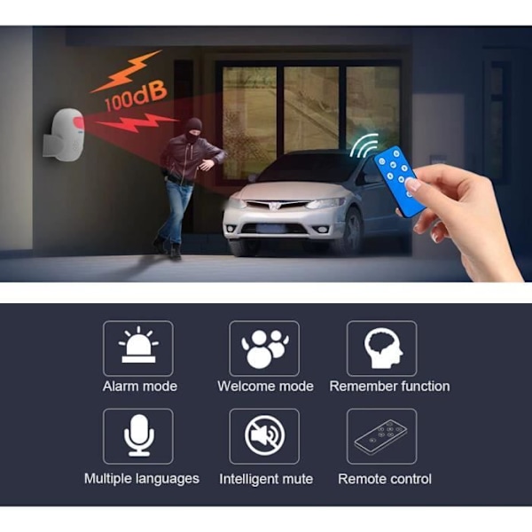 110dB Smart Säkerhetslarm - KERUI - Trådlös - PIR Rörelsedetektor