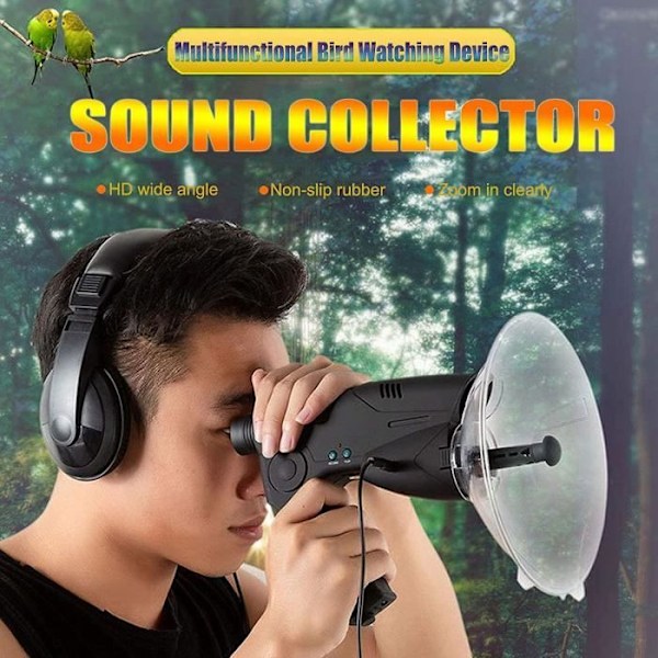 WQF Monocular Parabolic Microphone, Spy Ear Sound Amplifier Bionic Listening Device Generic Telescope Ha303