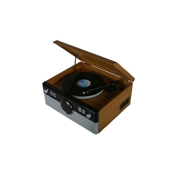 OPTEX Vintage Vinyl Platine Puukotelo 7 in 1 Bluetooth 42 Ruskea