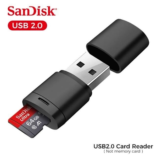 USB 2.0-kortläsare SanDisk Class 10 Micro TF SD-kort - 100 % original, utan minneskort