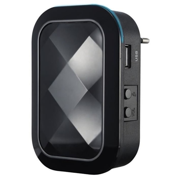 Langaton SEDEA Plug-in -soittokello USB-laturilla, musta