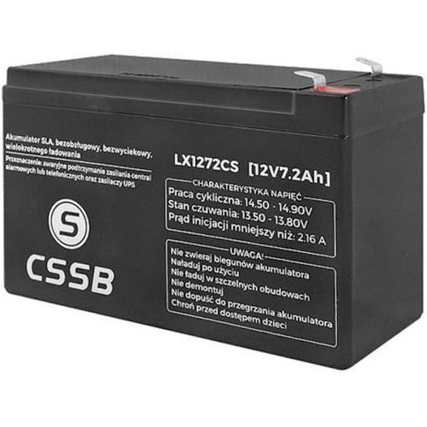 12V 7,2Ah ladattava geeliakku ilman vuotoa ja huoltovapaa CSSB