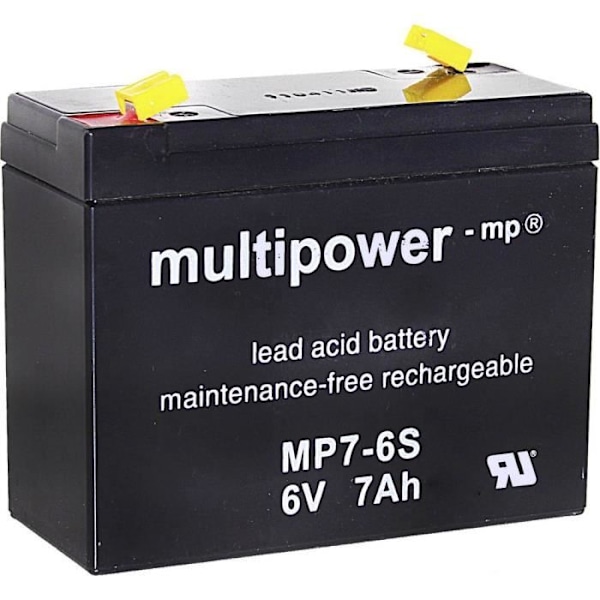 Lyijyakku 6 V 7 Ah moniteho MP7-6S johto (AGM) - MULTI POWER - Akku - Lyijy