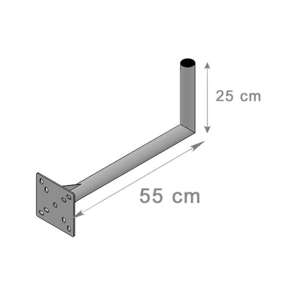 Vægmontering - HD LINE - Vinklet model - Offset 55cm - Højde 25cm - Diameter 42mm
