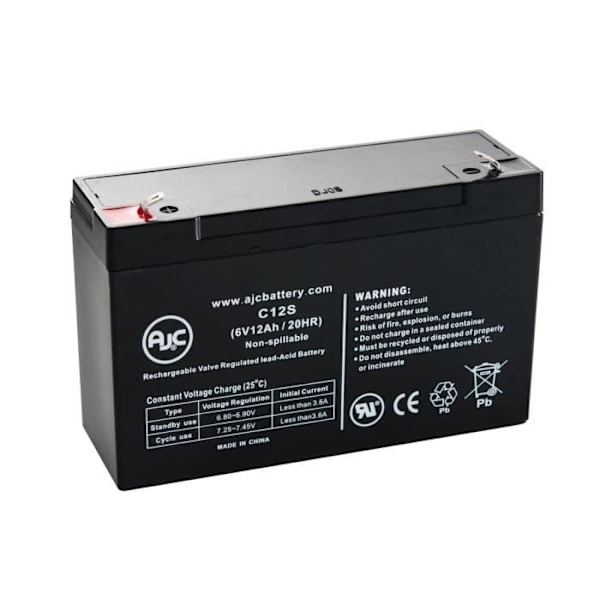 Panasonic batteri 6V 10Ah 6V 12Ah forseglet blysyre - AJC-C12S-C-0-155093