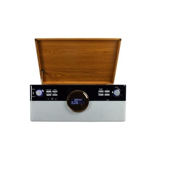 OPTEX Vintage Plade Spiller Træ Kasse 7 i 1 Bluetooth Trä