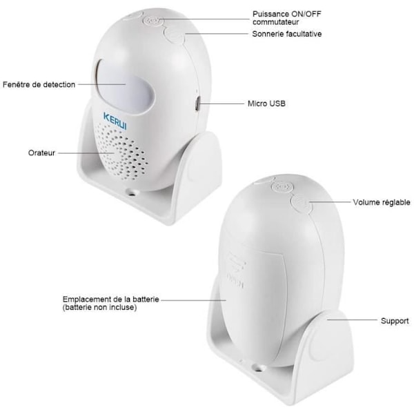 KERUI M120 Välkommen Stöldskydd PIR-larmsystem Trådlös rörelsedetektor dörrklocka med fjärrkontroll