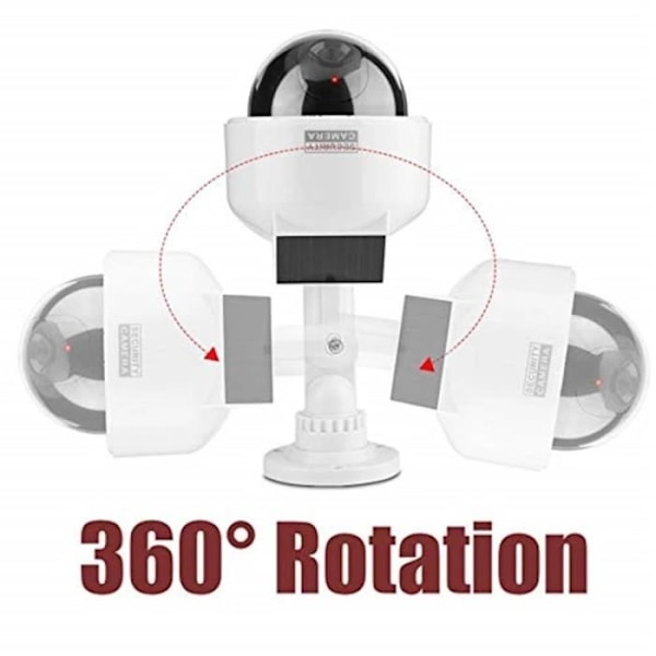 PTZ Outdoor Fake Dome overvågningskamera, solcelledrevet, blinkende rød LED, indendørs udendørs batterisikkerhed