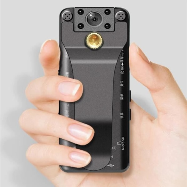 Mini kroppsövervakningskamera 1080P HD magnetisk, 10H kontinuerlig inspelning, 160° Night Vision + 128GB Micro SD Grå