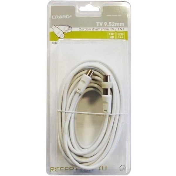 Cordon TV - ERARD - CONNECT - 10 m - Hane/Hona - Adaptator Hane/Hane - 9.52 mm