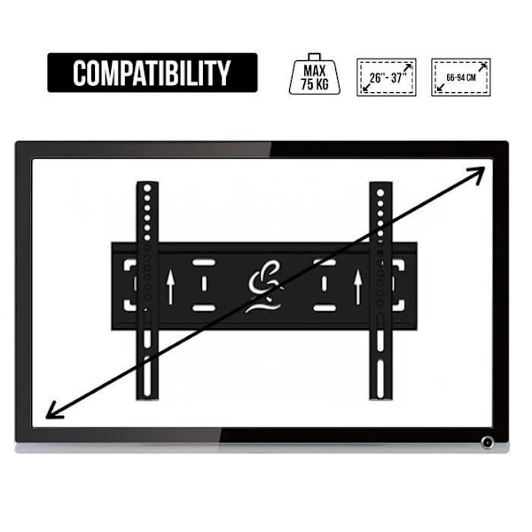 HD LINE Fast TV-fäste för 26" till 37" plattskärmar upp till 75 kg - Universal - VESA