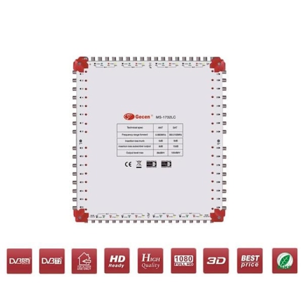 Multiswitch Switch LED Cascade Satellite MS-1732LC - 17 tuloa 32 lähtöä, teräväpiirto