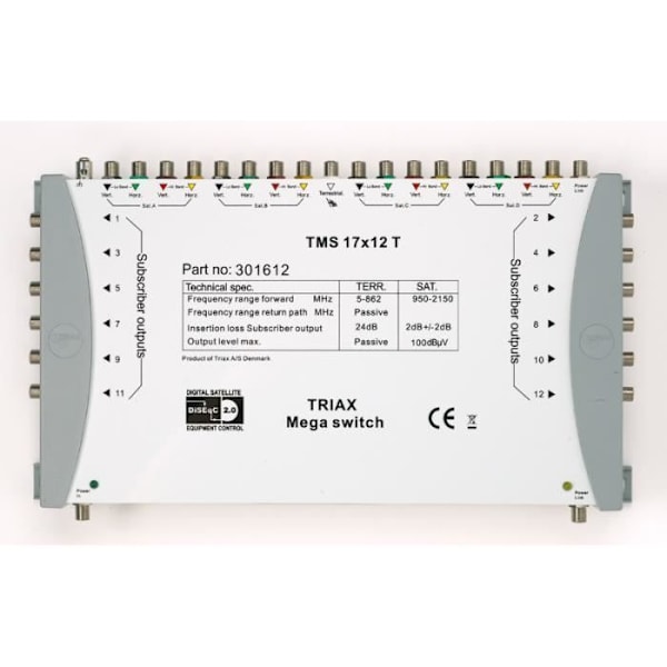 Triax TMS 17x12 T, Grå, F, 355 mm, 55 mm, 215 mm