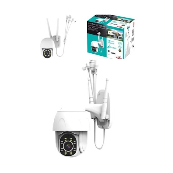 ULKOALUEEN MOTOROITU KUPOLIKAMERA WIFI FULL HD IP65 RJ45 SD-kortinlukija HVID