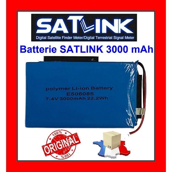LI-ION POLYMER AKKU, 7,4 V, 3000 MAH, SATLINK- JA SATELLIITTIMITTARIIN WS6902, WS6912, WS6909, WS6918, WS6922, 905475