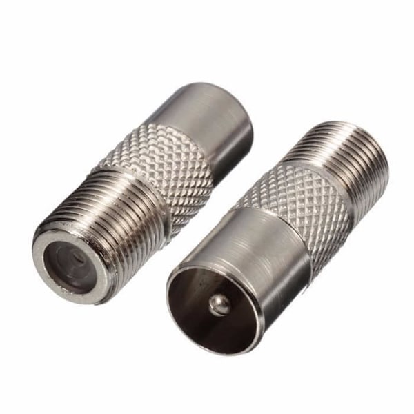5st F Typ Plug RF Koaxial IEC Plugg Antenn Hane Adapter Twist Connector Aluminiumlegering E0175D Grå