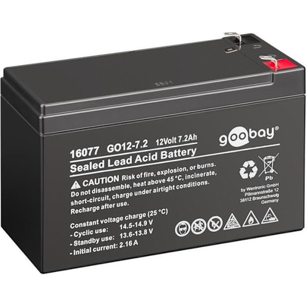 12V 7,2Ah blybatteri