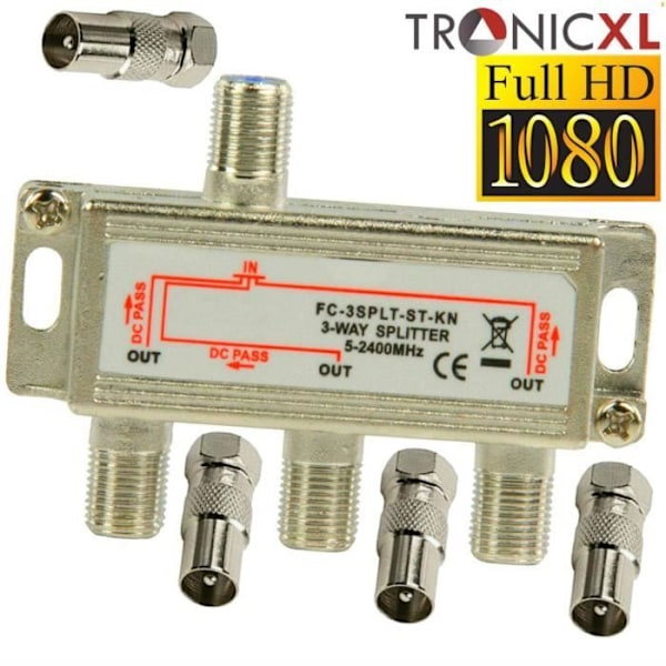 TronicXL 3-tie jakaja BK Kaapeli-TV Antenni Splitter Satelliittiantenni TNT kaapelitelevisioon SAT dvbs dvbs 2 DVB