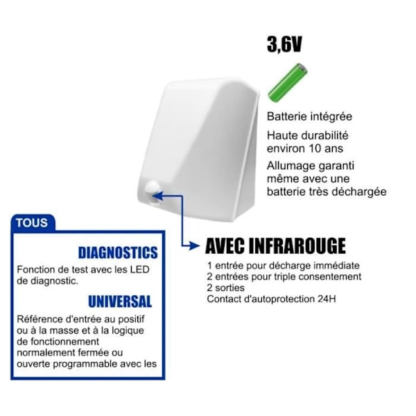 Rökgenerator Dim Rök Stöldskydd Nubi NB40LP2 med 3,6 V batteri och passiv infraröd sensor