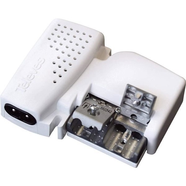 Vahvistin - Televés - 2S - 47 790 MHz - G10/20 dB säädettävä - Valkoinen