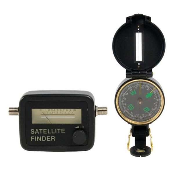 SATELLIITTIANTEEN SARJA KOMPASSIOSOITINKAAPELILLA AKUN TUKI JA KOTELO