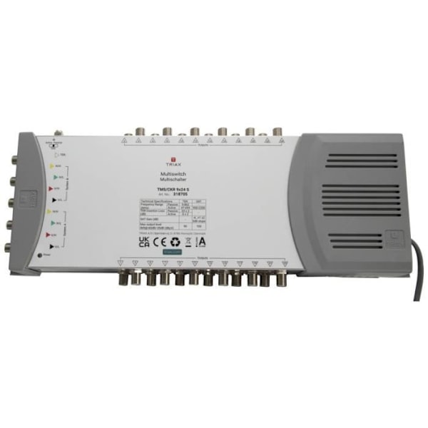 Triax TMS-CKR 9x24 S SAT multipla switch Ingångar (multi switch): 9 (8 markbunden SAT-1) Antal abonnenter: 24