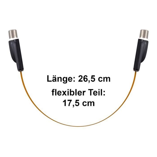 kwmobile Flad satellitantennekabel - SAT-kabel går gennem tv-vindue eller modtager - 26,5 cm ledning, 0,3 mm tyk - Coaxi-stik