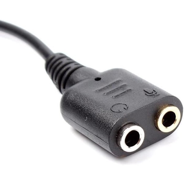 Äänikaapeli - Adapteri - RJ11 kaksoisliitäntä 3,5 mm - 15 cm - Musta - Äänensiirto