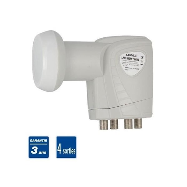 LNB QUAD QUATWIN HEAD 4 OBEROENDE SATELLITUTGÅNGAR ASTRA HOTBIRD 0,3dB SEDEA