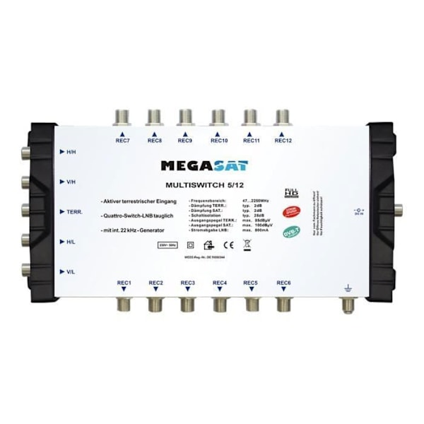 Megasat Multiswitch 5-12 Terrestrisk-til-satellit signal flere switche