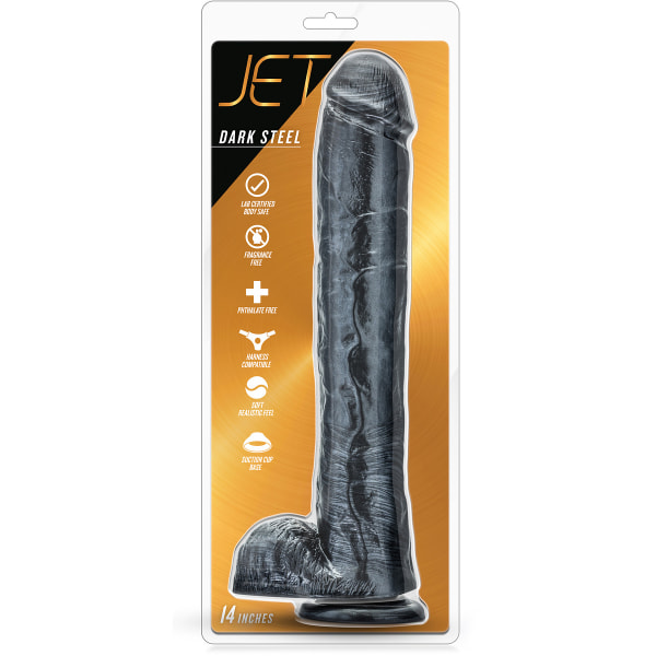 Jet: Dark Steel Dildo, 35 cm Grå