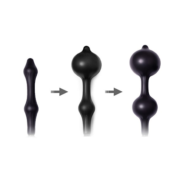 Rimba: Inflatable Anal Plug with Double Balloon and Pump Svart