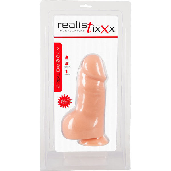 Realistixxx: Real Big Dildo, 24.5 cm Ljus hudfärg
