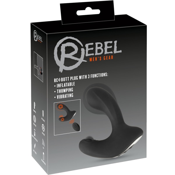 Rebel: RC Butt Plug with 3 functions Svart