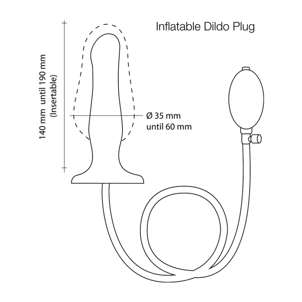 Strap-On-Me: Inflatable Dildo Plug Svart