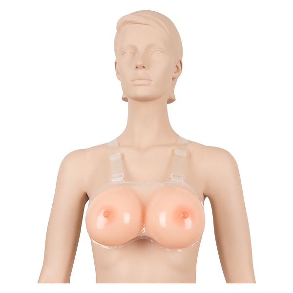 Cottlelli Collection: Strap-On Silicone Breasts Ljus hudfärg, Transparent