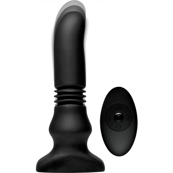 ThunderPlugs: Silicone Vibrating and Thrusting Plug Svart