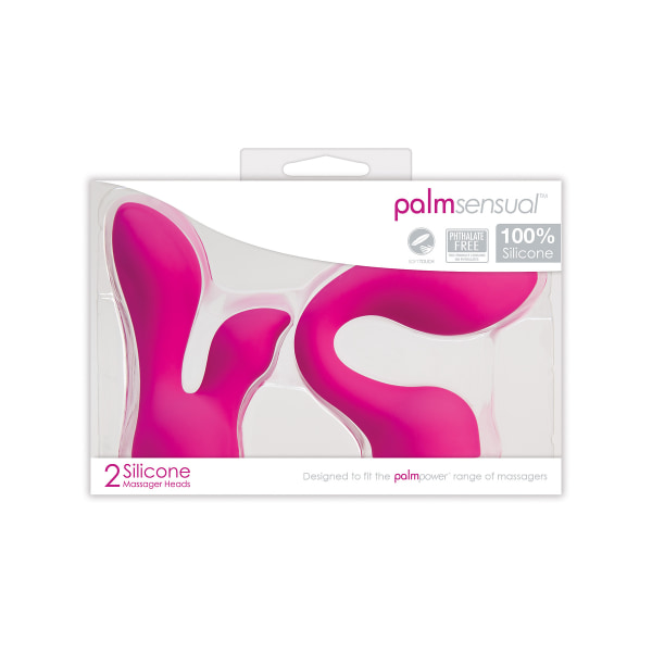 Palm Power: Palm Sensual, 2 Silicone Massager Heads Rosa