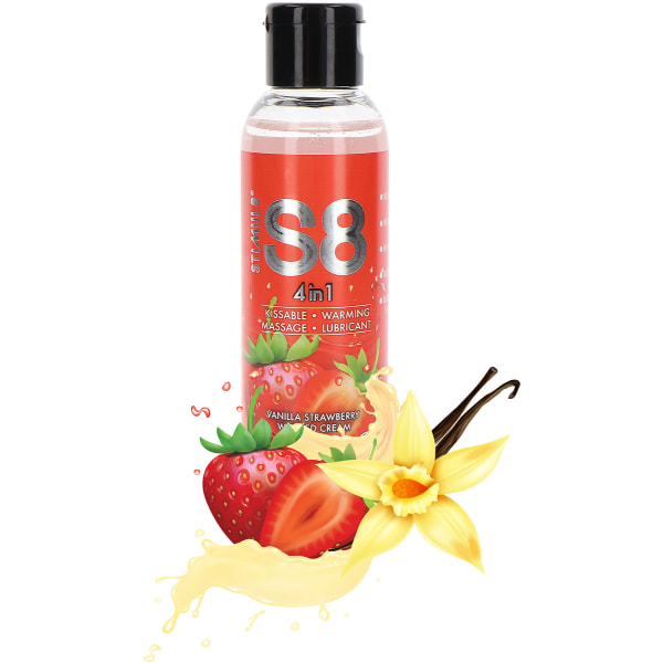 Stimul8: S8 4-in-1 Dessert Lube, Vanilla/Strawberry, 125 ml Transparent